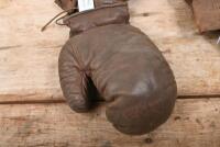 BOXING: Two pairs of vintage leather boxing gloves - 4