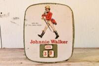 JOHNNIE WALKER: A vintage Johnnie Walker whisky tin advertising shop display calendar with embossed lettering and logo - 2