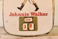 JOHNNIE WALKER: A vintage Johnnie Walker whisky tin advertising shop display calendar with embossed lettering and logo - 3