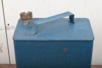BIG TREE: A Big Tree Motor Spirit two imperial gallon petroleum can, painted in blue with original brass cap - 2