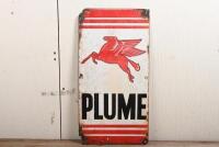 PLUME: A circa 1930-50s "Plume" enamelled tin sign, oxidisation to corners