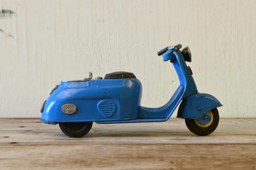 SILVER PIGEON: A circa 1960s Japanese friction powered tin model of a Silver Pigeon motorcycle, 24cm long
