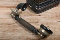 TELEFONE: A circa 1920s Danish JYDSK Telephon Aktieselskab hand crank telephone, no cord between receiver and base, untested, 32cm high - 3