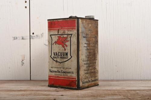 VACUUM: An early 1930s "Vacuum Oil Co" one imperial gallon tin