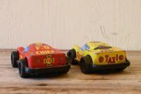 JAPANESE TIN CARS: Two circa 1960s Japanese friction powered tin model cars, each 11.5cm long - 2