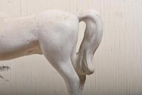 WHITE HORSE WHISKY: An early 20th century White Horse Whisky painted chalkware point of sale advertising figure of a horse, heavily restored around the body, and front legs, crack to rear leg, one ear chipped, 42cm high - 3