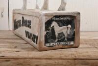 WHITE HORSE WHISKY: An early 20th century White Horse Whisky painted chalkware point of sale advertising figure of a horse, heavily restored around the body, and front legs, crack to rear leg, one ear chipped, 42cm high - 4