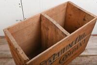 PLUME: A Plume Motor Spirit timber oil tin box, 52cm high, 37cm wide, 26cm deep - 2