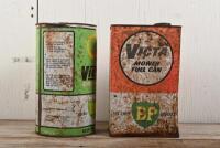 VICTA/BP: Two circa 1960/70s one gallon "Victa Mower Fuel Cans" featuring the BP logo - 2