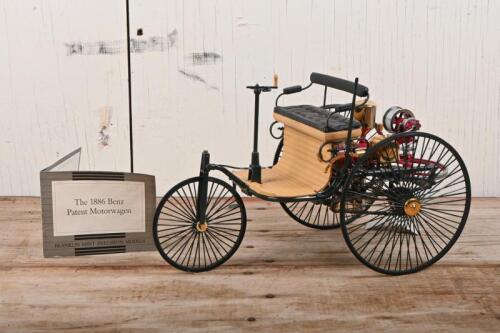 BENZ: A 1:8 scale model of the 1886 Benz Patent Motorwagen, 18cm high, accompanied by a COA