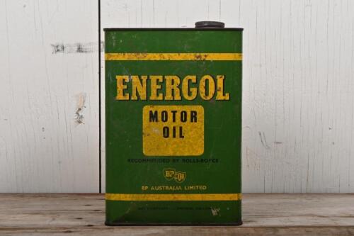 COR/BP ENERGOL: An original "Energol Motor Oil Recommended For Rolls-Royce&trade; ...'" one imperial gallon oil tin