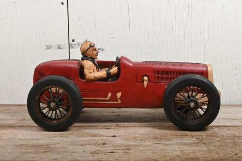RACE CAR: A composite model of a vintage open wheeler race car and driver, 48cm long