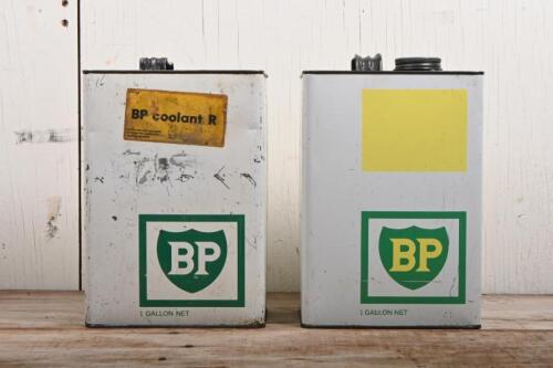 BP: Two BP 1 Gallon 'BP' oil tin including 'BP Coolant R' tin