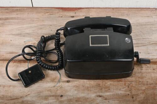 TELEPHONE: A vintage hand crank magneto telephone
