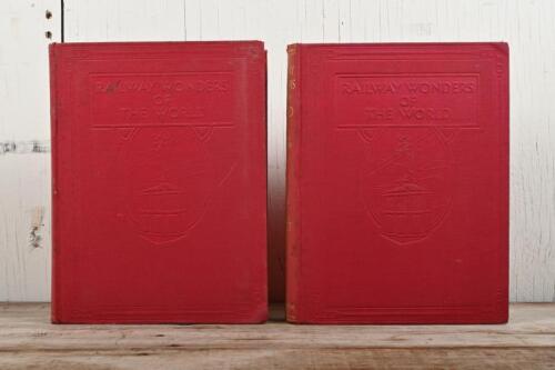 RAILWAY: Two 'Railway Wonders Of The World' edited by Clarence Winchester, Vol.1 & Vol.2 hardcover editions
