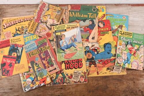 COMICS: A collection of nineteen comics including twelve 'Classic Illustrated' comics, stories including 'Don Quixote', 'Frankenstein' and others