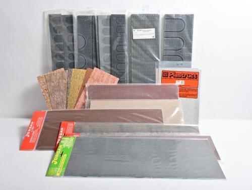 BRICK/STONE SHEETS: A large quantity of NOS Heki/Jordan/Faller/Vollmer & Plastruct simulated Brick/Stone Walling