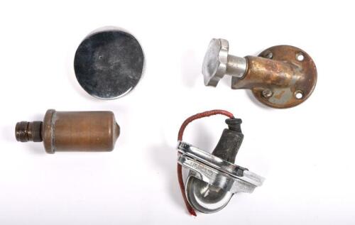 PARTS: Four parts including a Tecalemit cycle gun, a Ceandess&Acirc;&nbsp;Wolverhampton gas oil cap for BSA motorcycles, a Lucas number plate light and .....