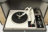 TURNTABLE: A circa 1960s Astor portable turntable and radio, 39cm high, 68cm wide, 24cm deep - 3