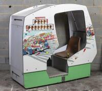 NAMCO: A Namco 1983 "Pole Position II" cockpit single player arcade video game, no sound, powers up but the screen has static, electrical point have oxidised and require soldering - 2