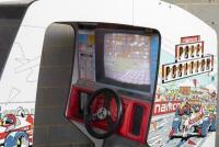 NAMCO: A Namco 1983 "Pole Position II" cockpit single player arcade video game, no sound, powers up but the screen has static, electrical point have oxidised and require soldering - 3