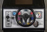 SEGA: A circa 1980 Japanese Sega "Monaco GP" upright single player arcade video game, 145cm high, sound appears to be working, screen is on but is temperamental, pedal appears to work, steering wheel rotates but has no effect, electrical points have oxidi - 3