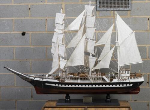 BELEM: A large scale model of the German tall ship "Belem", 105cm high