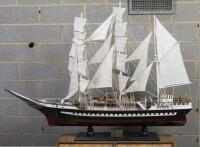 BELEM: A large scale model of the German tall ship "Belem", 105cm high