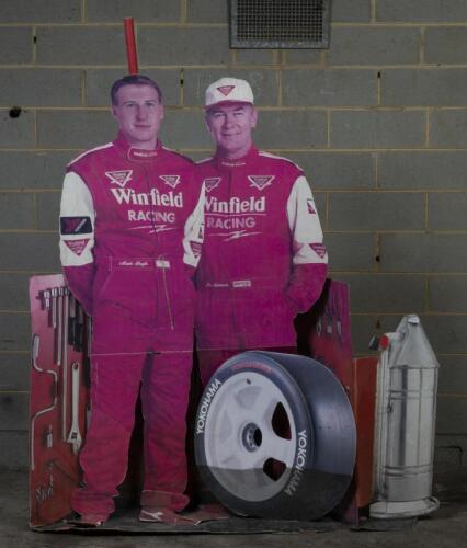 SKAIFE/RICHARDS: A cardboard cutout featuring Mark Skaife and Jim Richards, 165cm high