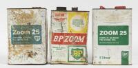 BP: Three 1960/70s "BP Zoom" two stroke fuel cans, two 5 litre and 1 one gallon