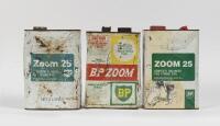 BP: Three 1960/70s "BP Zoom" two stroke fuel cans, two 5 litre and 1 one gallon - 2