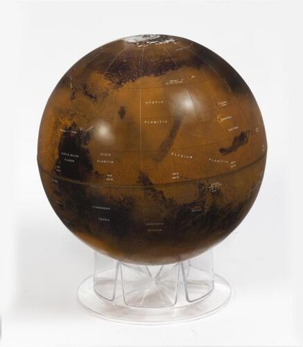 MARS: A circa 2010s Mars globe by Sky & Telescope on acrylic stand, produced in association with NASA and the US Geological Survey, new in box with manual, 35cm high overall