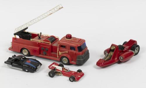 TOY VEHICLES: Four various vintage toy vehicles, longest 28cm