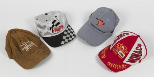 GLENN SETON: A circa 1990s Stussy baseball cap signed by Glenn Seton and another, together with three other caps including Monaco GP