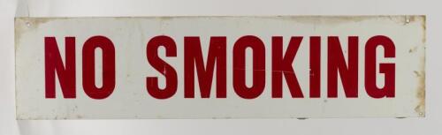 SIGNS: Three metal signs including 'Caution', 'No Smoking' & double sided 'Please Drive Safely/Corrosive 8'