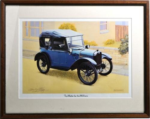 CHUMMY: A signed limited edition colour print of a 1922 Chummy by Nick Beringer, bear COA verso and editioned 270 of 750, signed by artist, framed and glazed