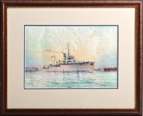 HAROLD DALTON (HARRY) HALL (British, Australian, 1881-1946), Returning to Port (Untitled), oil on canvas, image size 24 x 35.5cm, window mounted, framed, frame size 45 x 56cm