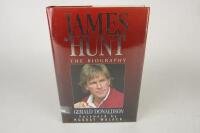 HUNT: 'James Hunt' hardcover book by Gerald Donaldson. Hunt signature.