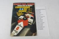 FRENCH GRAND PRIX: A 1982 Paul Ricard French Grand Prix Official Programme. Multiple F1 driver signatures - Mass,Prost, Rosberg
