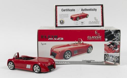 ELFIN: A 1:18 scale Classic Carlectables limited edition die-cast model of an Elfin MS8 with COA numbered 578 of 750, in original box