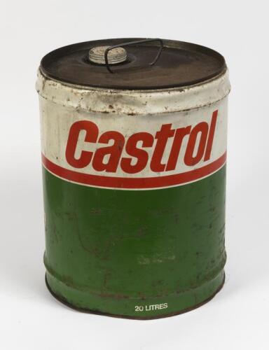 CASTROL: A Castrol twenty litre motor oil drum