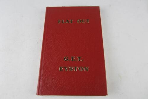 G.E.T EYSTON: 'Flat Out' hardcover book by G.E.T Eyston. George Eyston signature