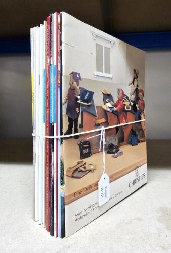 AUCTION CATALOGUES: A group of CHRISTIE'S Auction Catalogues predominantly from the 1990's. Auction Catalogues feature dolls, toys, teddy bears 7 other collectibles