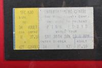 PINK FLOYD: A framed and glazed 'Pink Floyd' themed collage including 'Pink Floyd - Dark Side of The Moon' record, miniature guitar and 1988 World Tour Ticket - Sydney Australia - 3