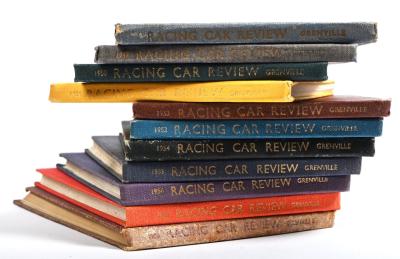 RACING CAR REVIEW: A colLection of small format 'RACING CAR REVIEW' books. Years 1947, 1949 - 1958. All authored y D.S. Jenkinson