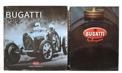 BUGATTI: Two hardcover books detailing the Bugatti marque. 'BUGATTI - A RACING HISTORY' by David Venables