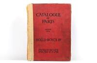 ROLLS-ROYCE: An original August 1914 issue of ROLLS-ROYCE 'CATALOGUE OF PARTS (SERIES 1700 - 2600)'