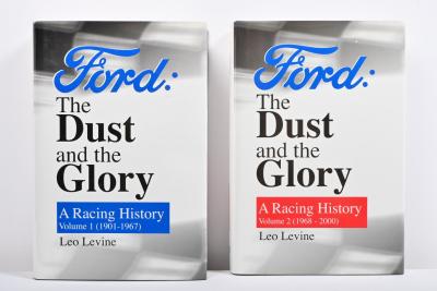 FORD: Volume 1 (1901-1967) and Volume 2 (1968-2000) of Ford: The Dust and the Glory - A Racing History' hardcover book set by Leo Levine