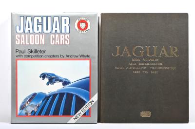 JAGUAR: Two Jaguar publications. 'JAGUAR SALOON CARS' new edition hardcover book by Paul Skilleter & SCIENTIFIC MAGAZINES 'JAGUAR MKS. VII-VIII-IX - XK120-140-150 - AUTOMATIC TRANSMISSION' Workshop Manual