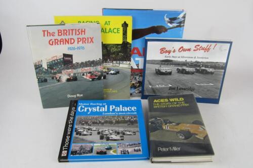 BRITISH RACING: A group of books featuring British racing and race circuits.